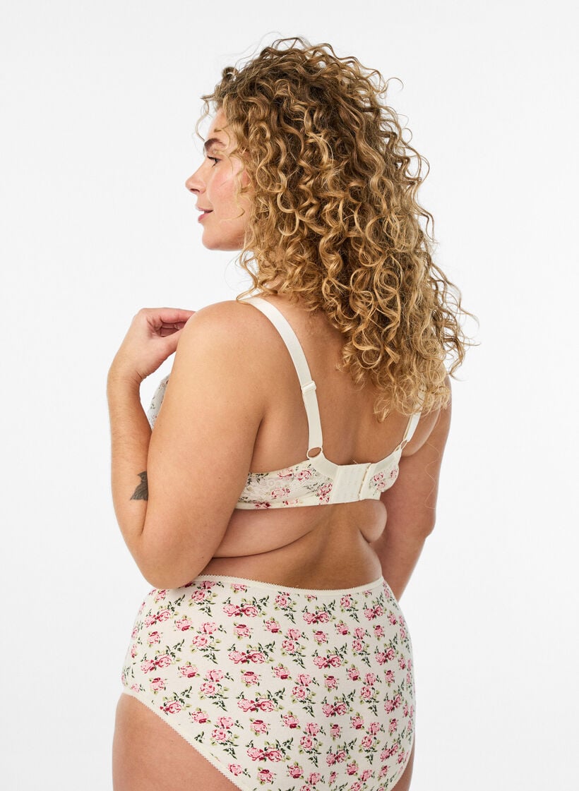Helt&auml;ckande BH med blommig spets, Vit, Model image number 2