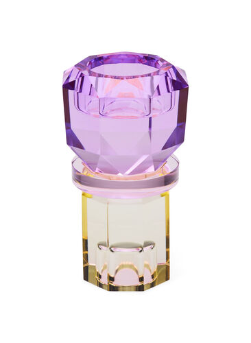 Ljusstake i kristall, Butter/Violet, Packshot image number 1