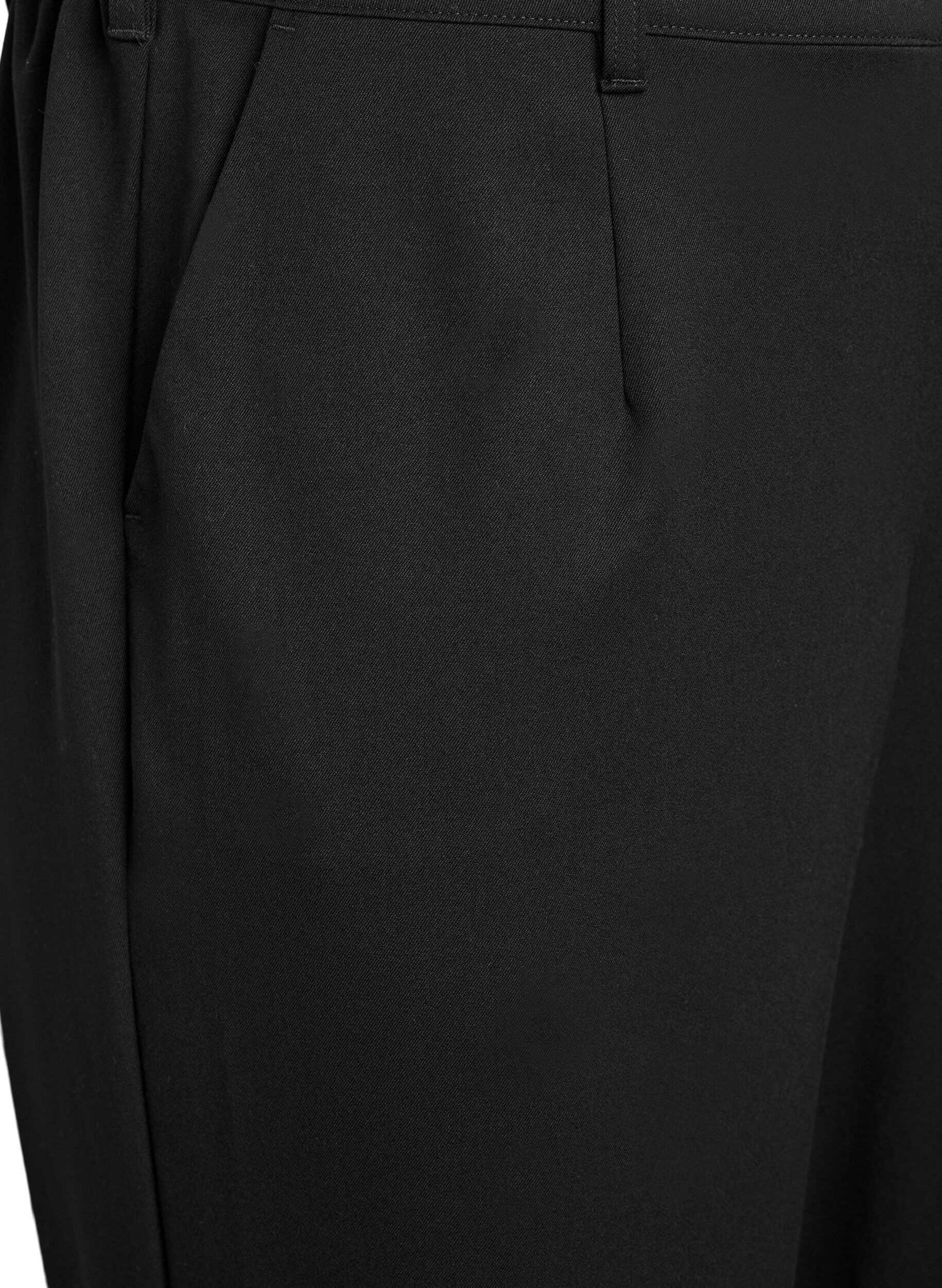 Zizzi Byxor med h&ouml;g midja och res&aring;r i midjan baktill, Svart, Packshot image number 2