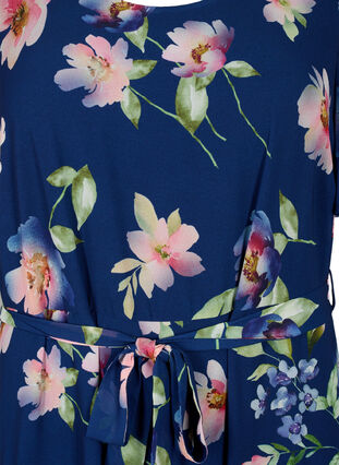 Kortärmad midiklänning med blommönster, Blueprint Flower AOP, Packshot image number 2