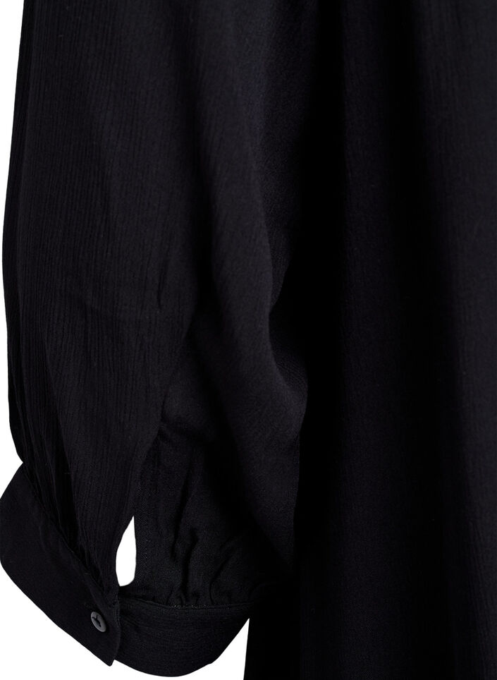 Tunika med 3/4-ärm och a-linjeformad skärning, Svart, Packshot image number 3