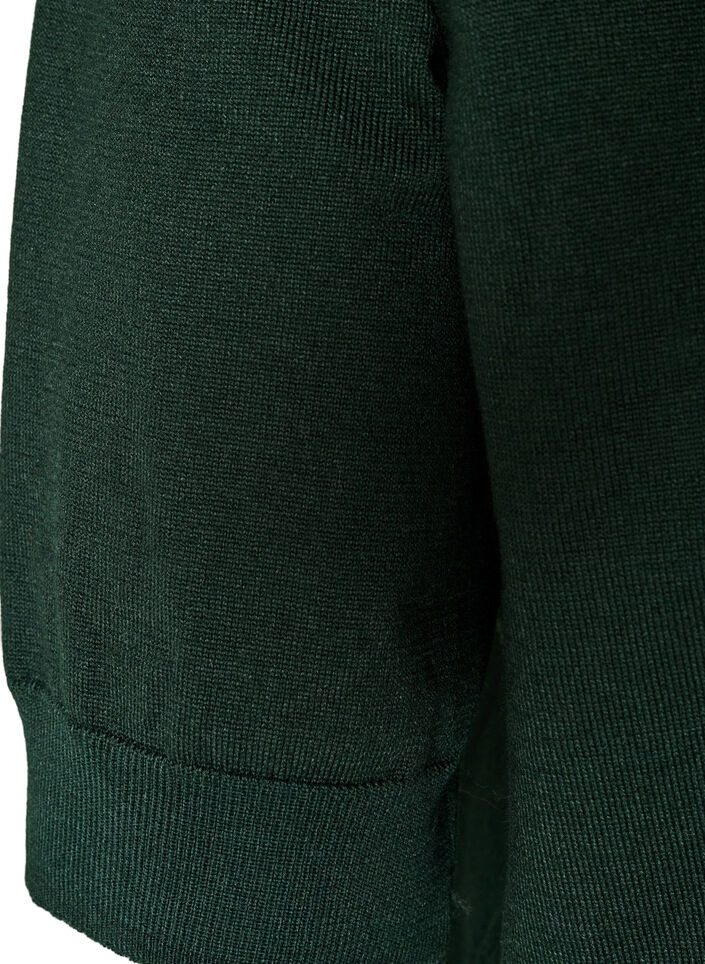 Finstickad blus med korta &auml;rmar, Gr&ouml;n, Packshot image number 3