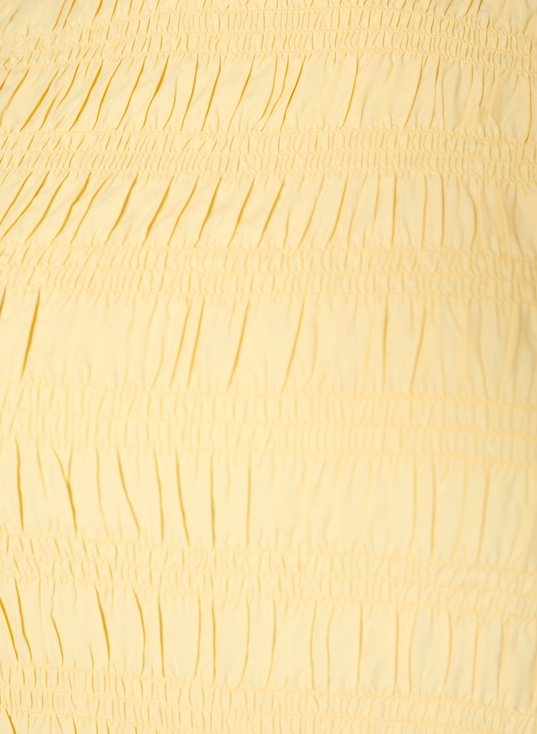 ZizziSmocktopp med b&aring;tringning och peplum, Gul, Packshot image number 2