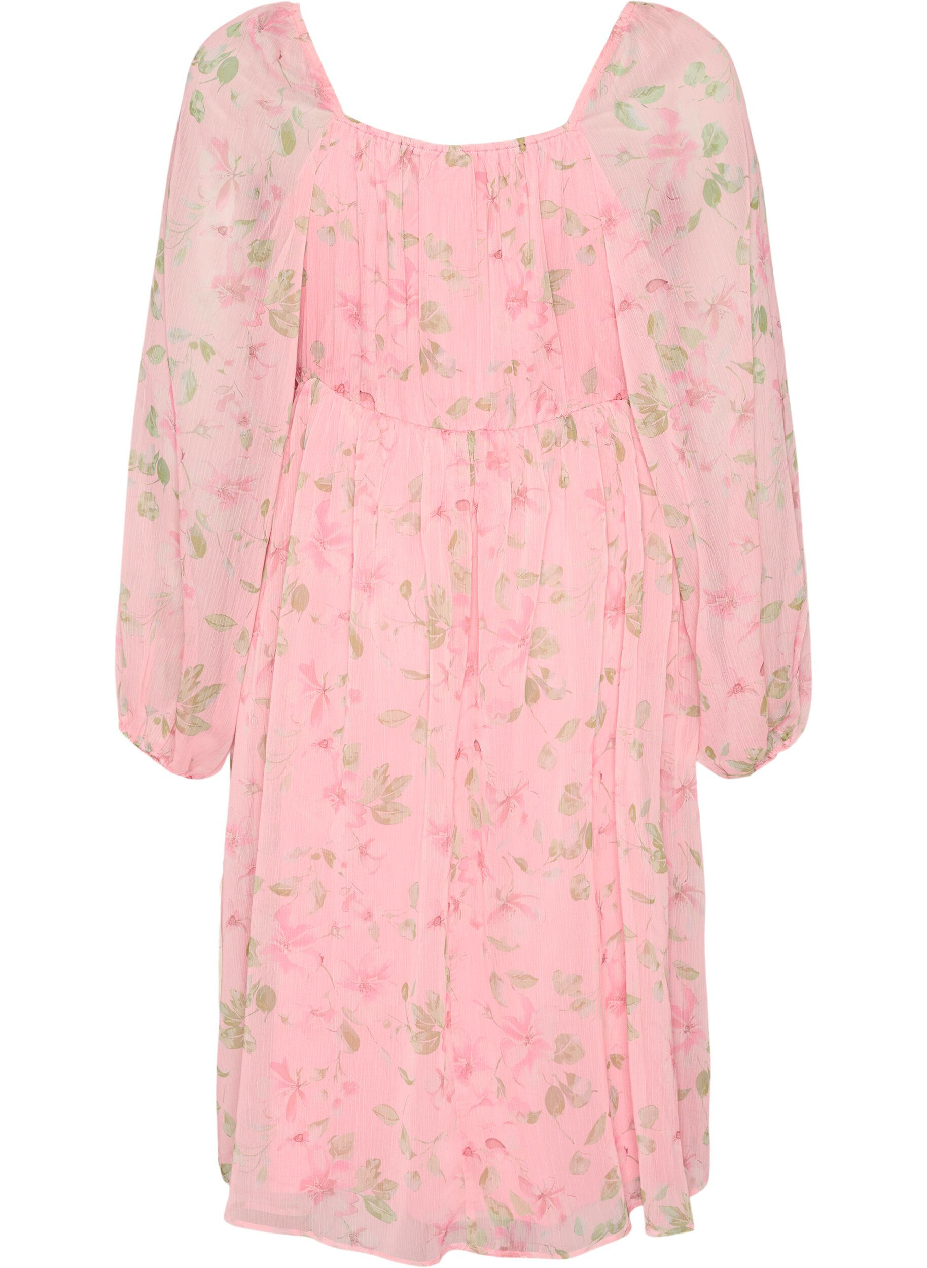 ZizziFestkl&auml;nning i chiffong med l&aring;nga &auml;rmar, Rosa, Packshot image number 1