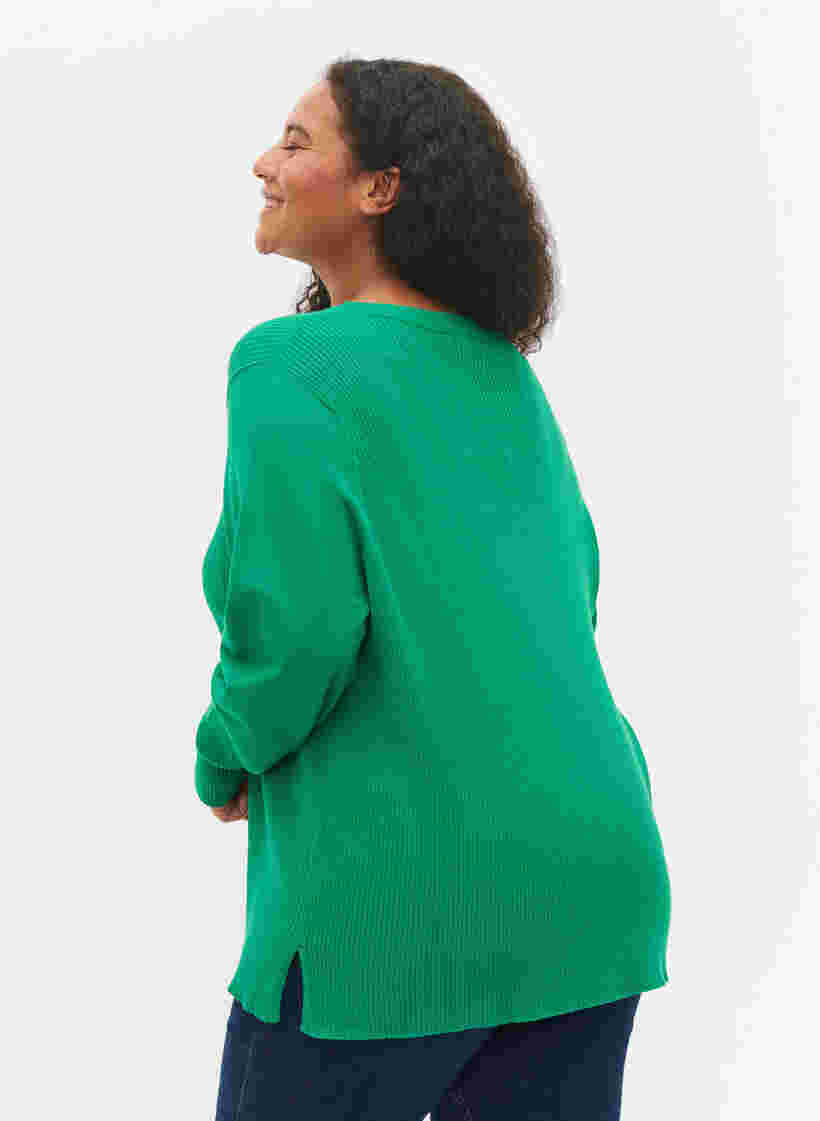 Stickad blus med ribbad struktur, Jolly Green Mel., Model image number 1
