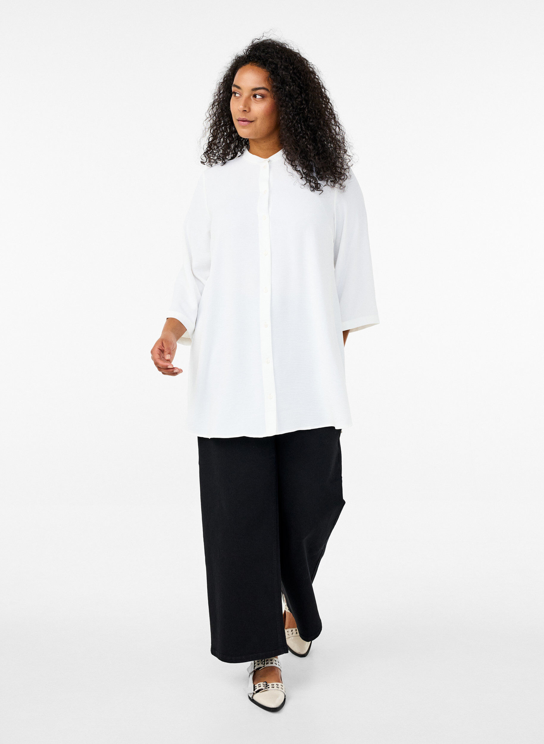 ZizziTunika med 3/4-&auml;rmar, Vanilla, Model image number 1