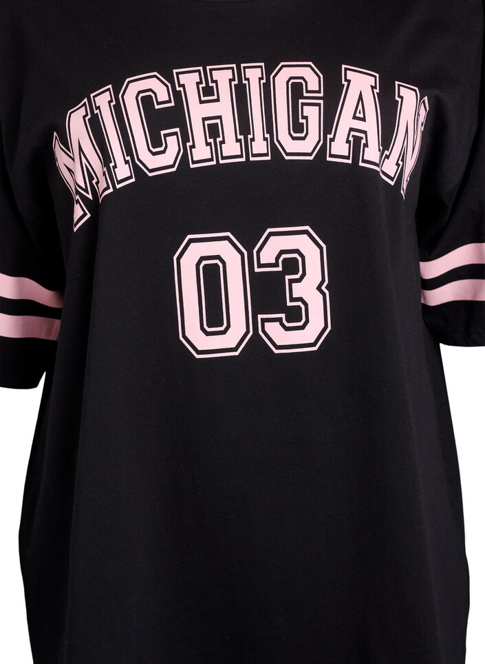 Sportig oversized college-t-shirt, Svart, Packshot image number 2