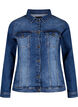 Kort denimjacka i bomull, Blue denim, Packshot image number 0