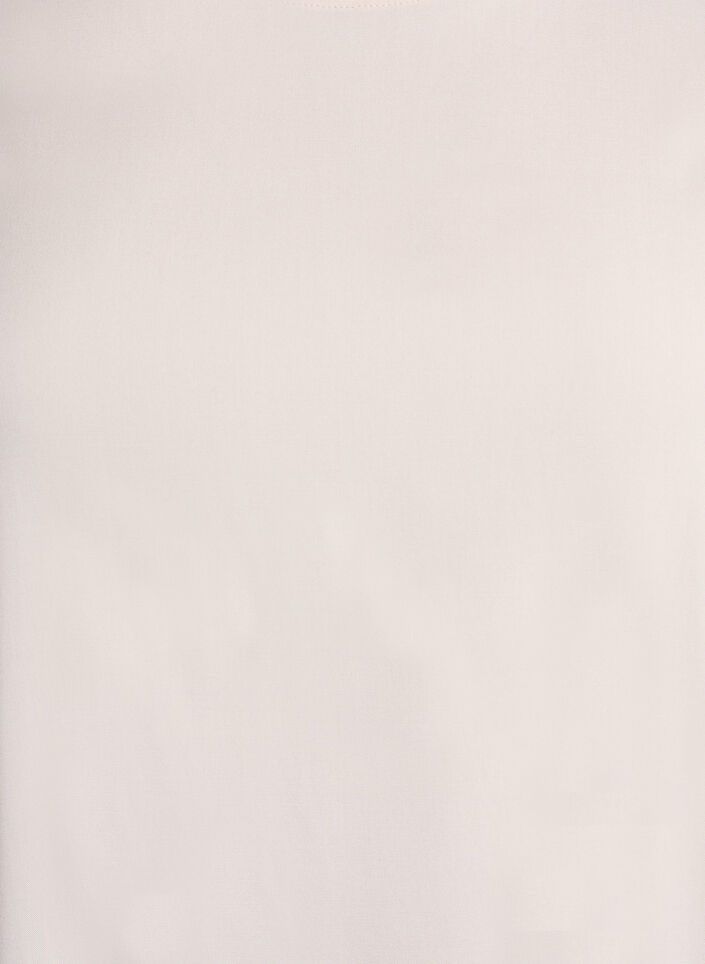 Kort&auml;rmad v&auml;vd blus med rund hals, Beige, Packshot image number 2