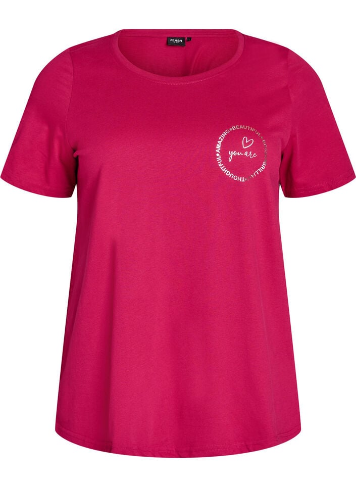 FLASH - T-shirt med tryck, R&ouml;d, Packshot image number 0