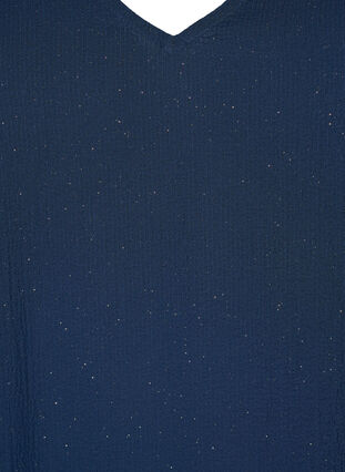 FLASH – Långärmad klänning med glitter, Navy w. Gold , Packshot image number 2