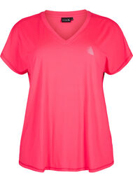 Tränings t-shirt med v-ringning och lös passform, Neon Diva Pink
