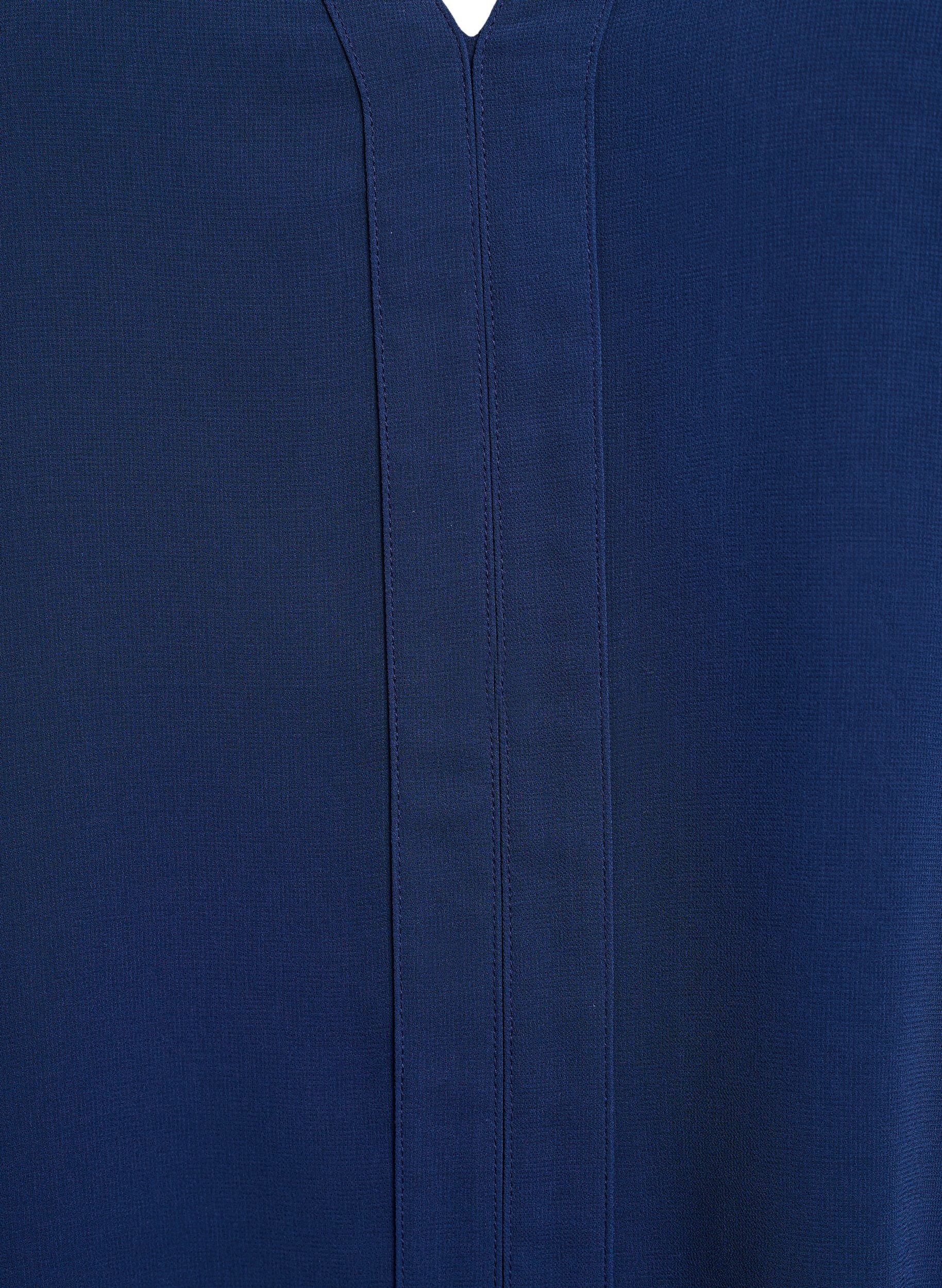 Zizzi Blus med genomskinliga &auml;rmar och smock, Bl&aring;, Packshot image number 2