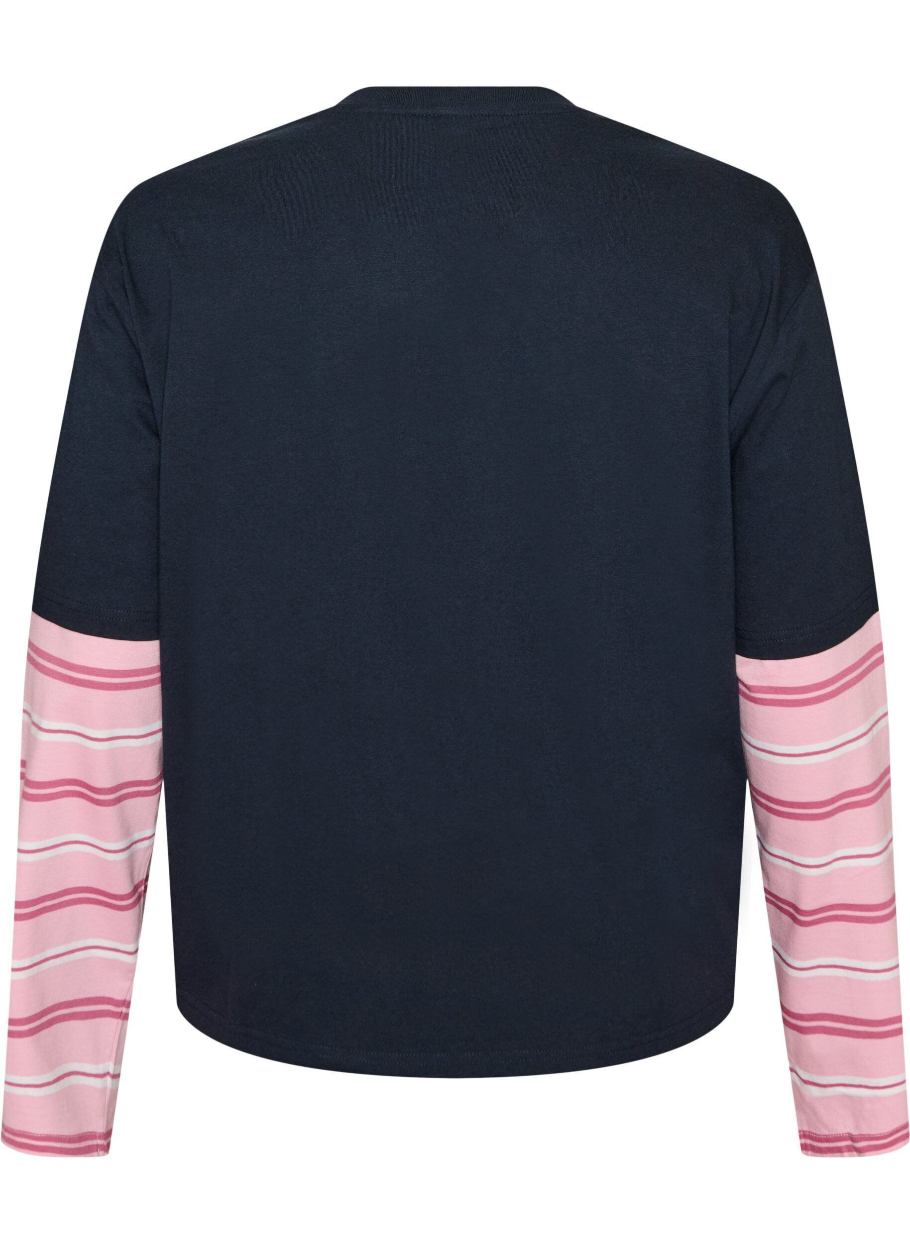 ZizziT-shirt med sportig lager-p&aring;-lager-look, Bl&aring;, Packshot image number 1
