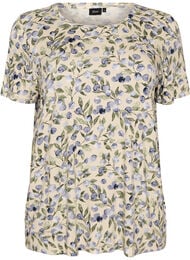T-shirt med blommigt tryck, Vanilla