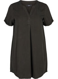 Kortärmad klänning i lyocell, Black