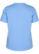 Enkel t-shirt i bomull med rund halsringning, Bl&aring;, Packshot image number 1