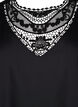 Kortärmad blus med spetsdetalj, Black, Packshot image number 2