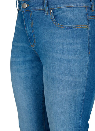 Emily jeans med normal midja och smal passform, Blue denim, Packshot image number 2