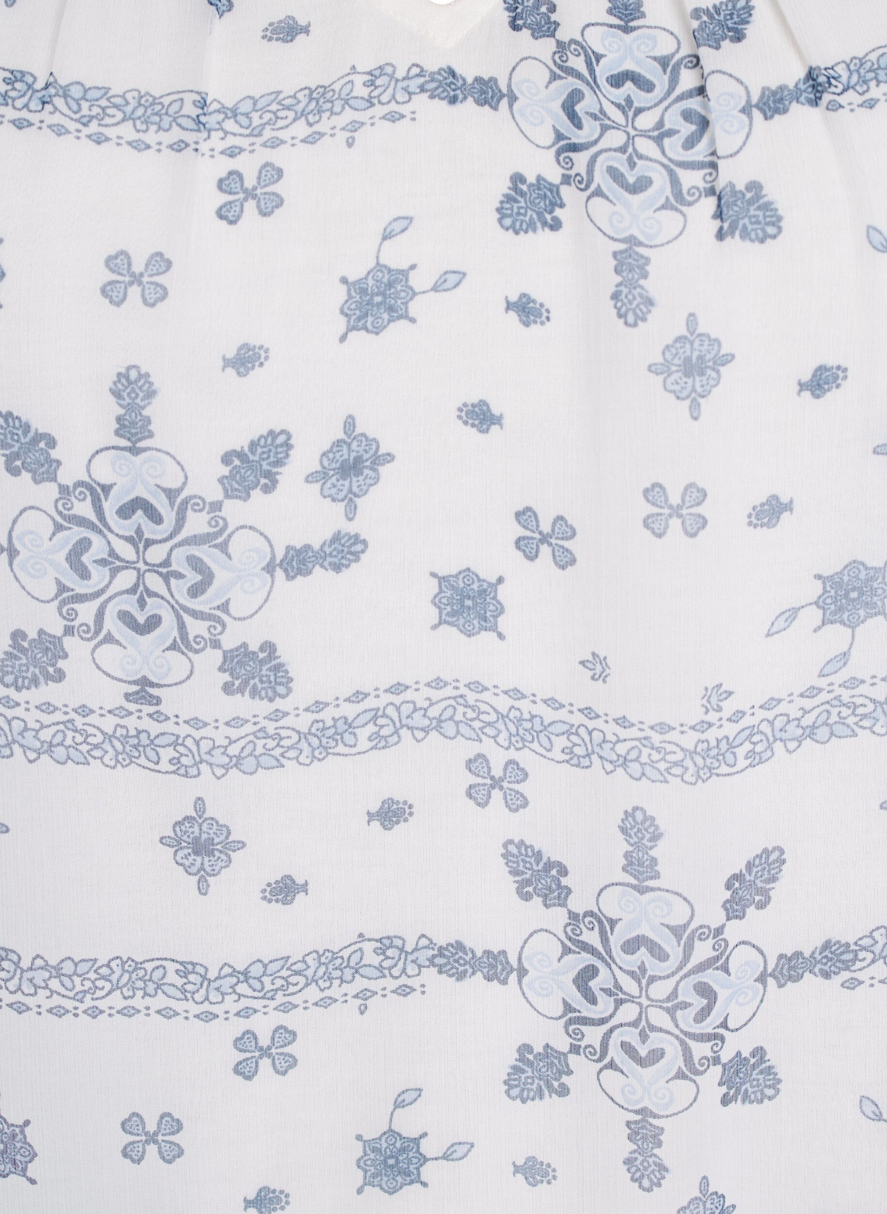 Zizzi M&ouml;nstrad blus med volangdetaljer och korta &auml;rmar, Vit, Packshot image number 2