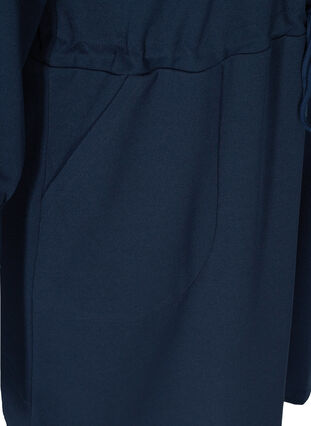 Långärmad tunika med fickor, Navy Blazer, Packshot image number 3