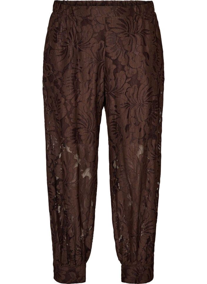 Ballongbyxor i spets med innershorts, Brun, Packshot image number 0