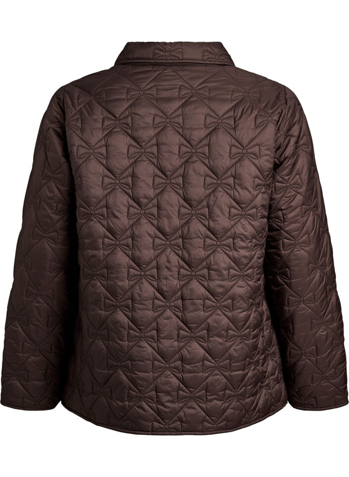 L&auml;tt vadderad jacka med dekorativ quiltning, Brun, Packshot image number 1