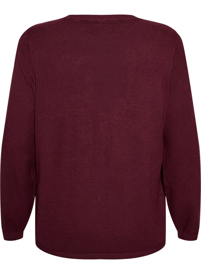 Cardigan med runda knappar, R&ouml;d, Packshot image number 1