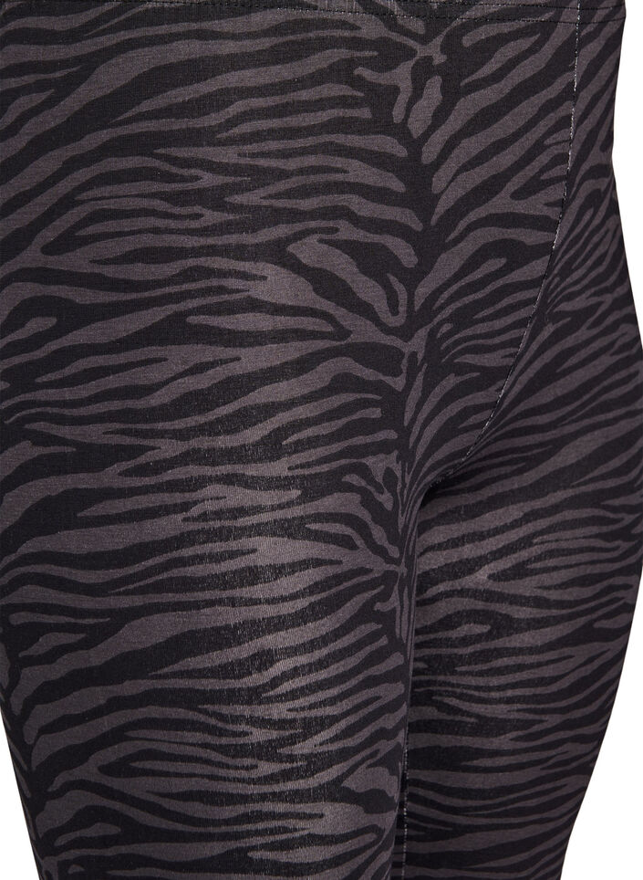 Leggings i viskos med zebramönster, Svart, Packshot image number 2