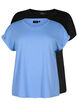 Tv&aring;pack kort&auml;rmade t-shirts, Bl&aring;, Packshot image number 0