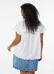 &Auml;rml&ouml;s a-linjeformad skjortblus i bomull, Vit, Model image number 2