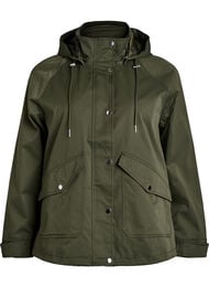 Kort v&aring;rjacka med avtagbar huva, Gr&ouml;n