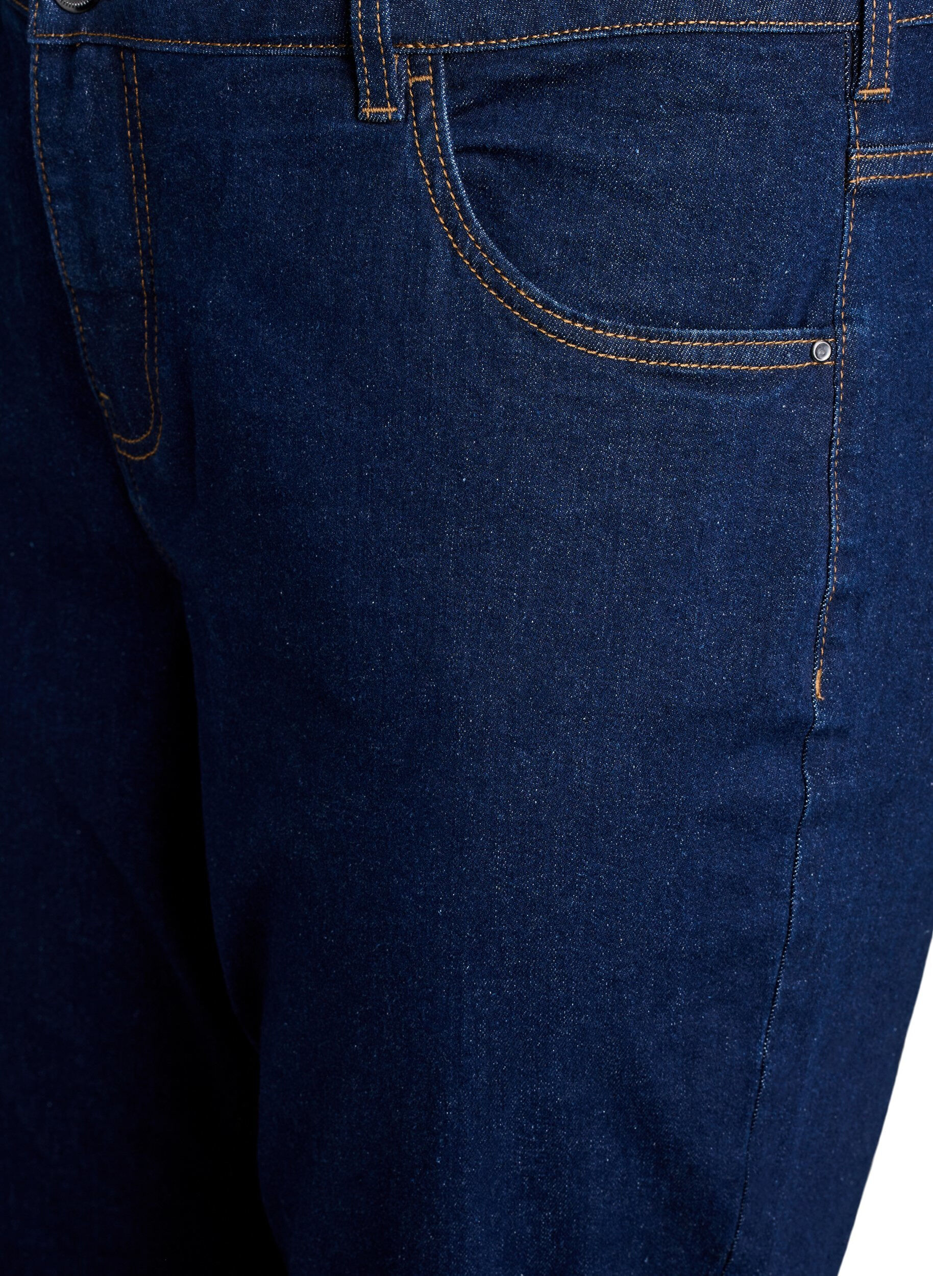ZizziCroppade Vera-jeans med raka ben, Bl&aring;, Packshot image number 2