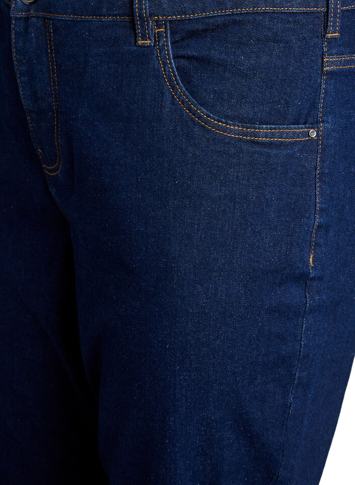 Croppade Vera-jeans med raka ben, Bl&aring;, Packshot image number 2