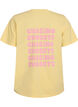 T-shirt i ekologisk bomull med tryck p&aring; ryggen, Gul, Packshot image number 1