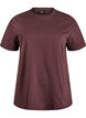 Enkel t-shirt i bomull med rund halsringning, Brun, Packshot image number 0