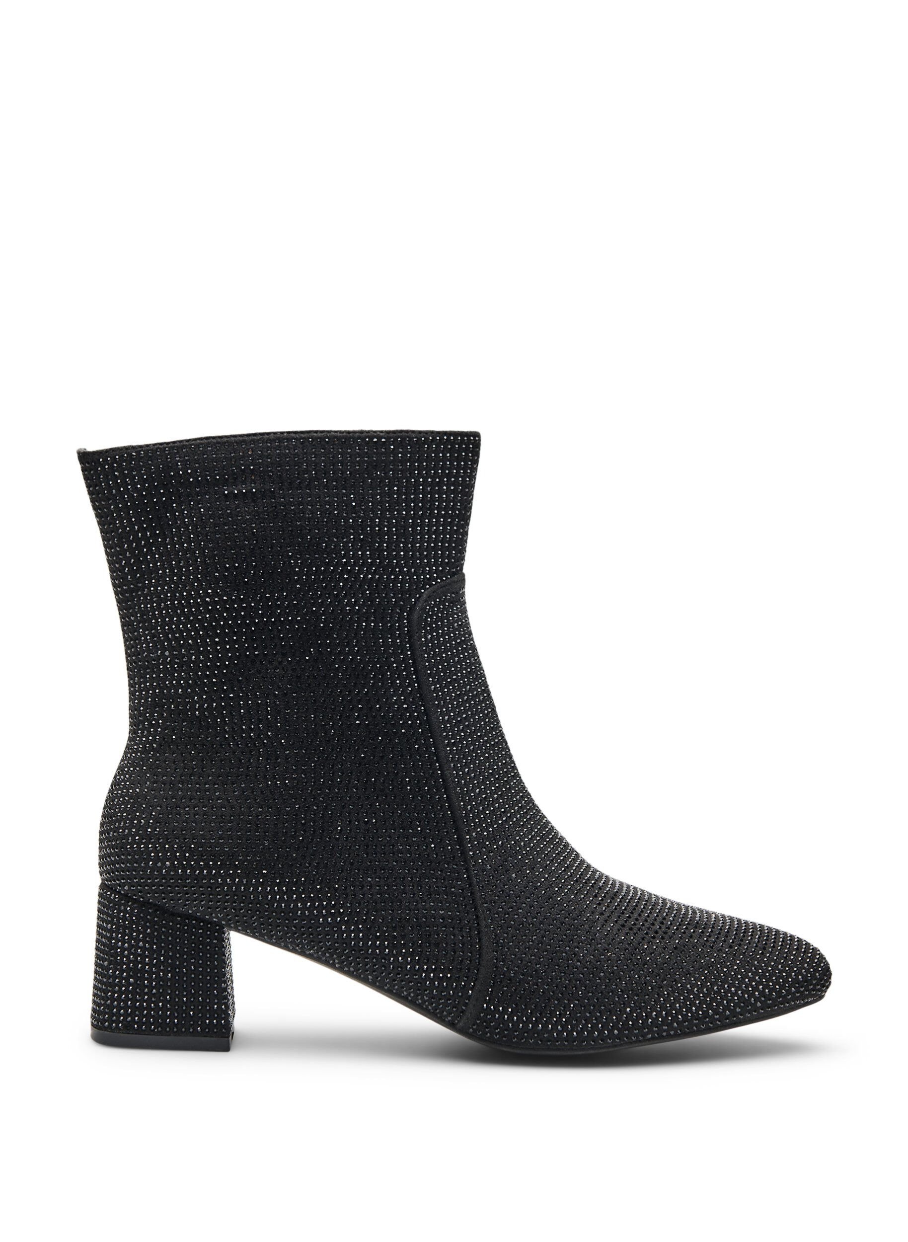 Zizzi Wide fit - Ankelboots med strass, Svart, Packshot image number 0