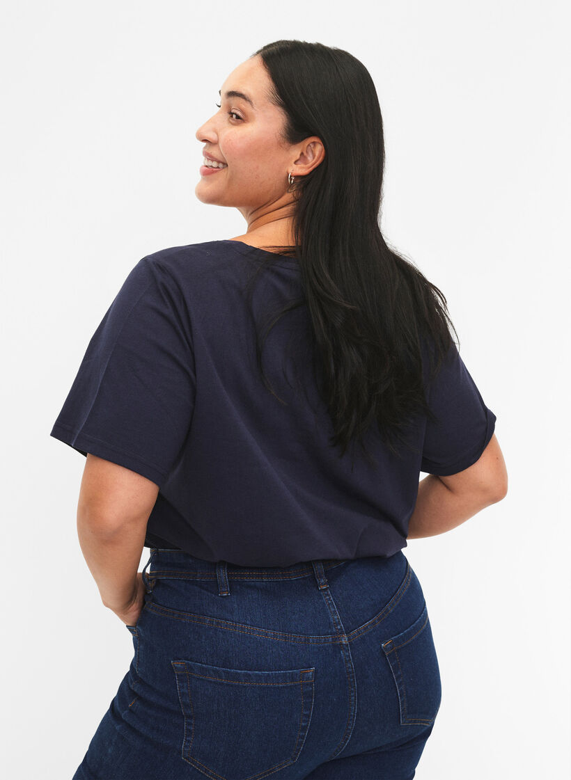 T-shirt från FLASH med tryck, Navy Blazer, Model image number 1