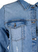 Kort denimjacka i bomull, Light blue denim, Packshot image number 2