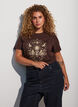 T-shirt i bomull med tryck framtill, Brun, Model image number 0