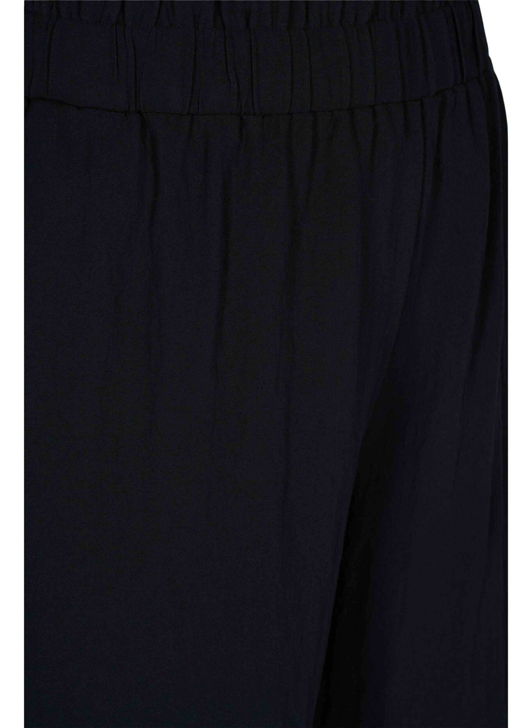 Zizzi L&ouml;st sittande shorts i viskos, Black, Packshot image number 2