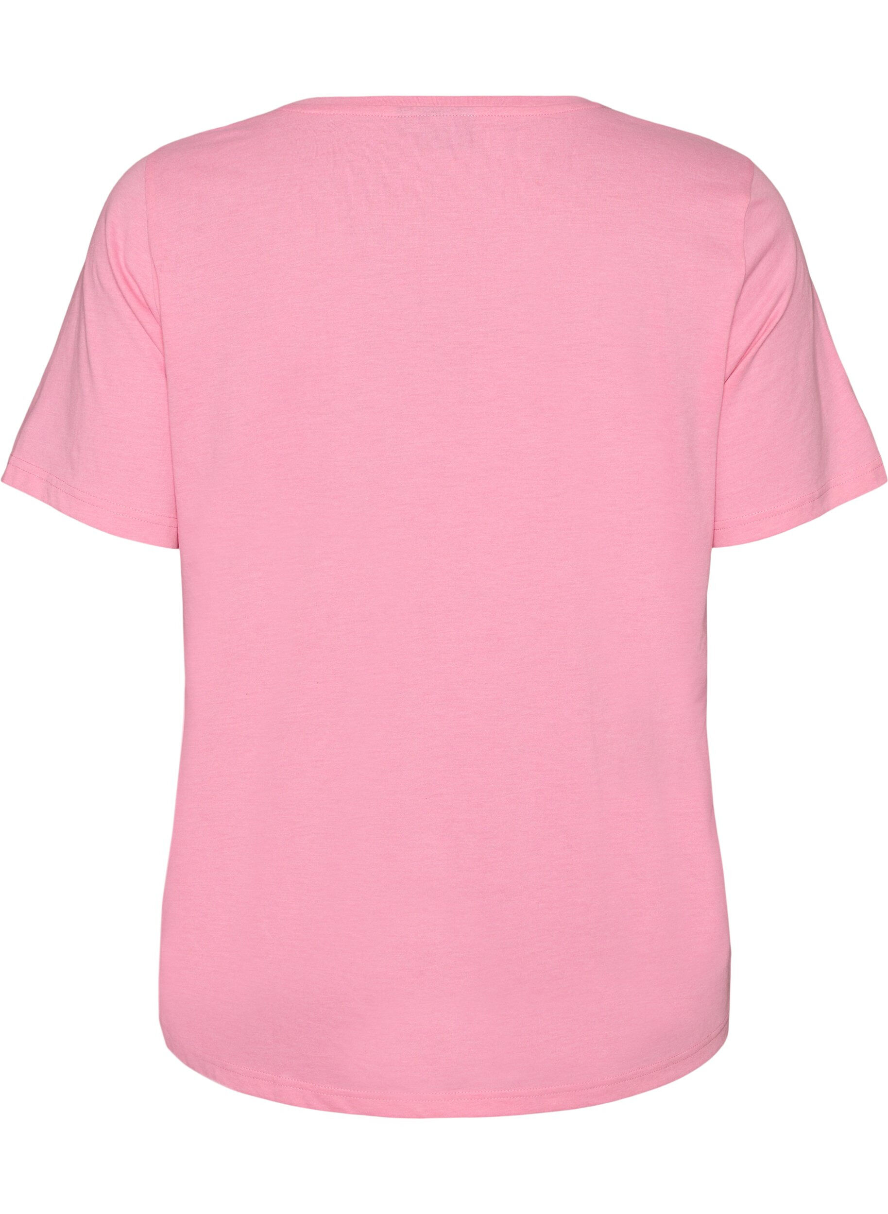 ZizziT-shirt med tryck, Rosa, Packshot image number 1
