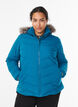 Kort pufferjacka med huva, Bl&aring;, Model image number 0