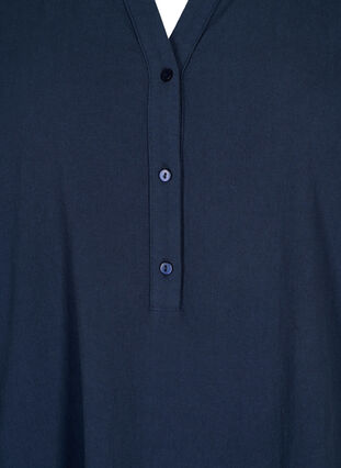 FLASH – Kortärmad midiklänning i bomull, Navy Blazer, Packshot image number 2