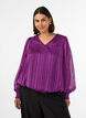 Randig blus med ballongform, Lila, Model image number 0