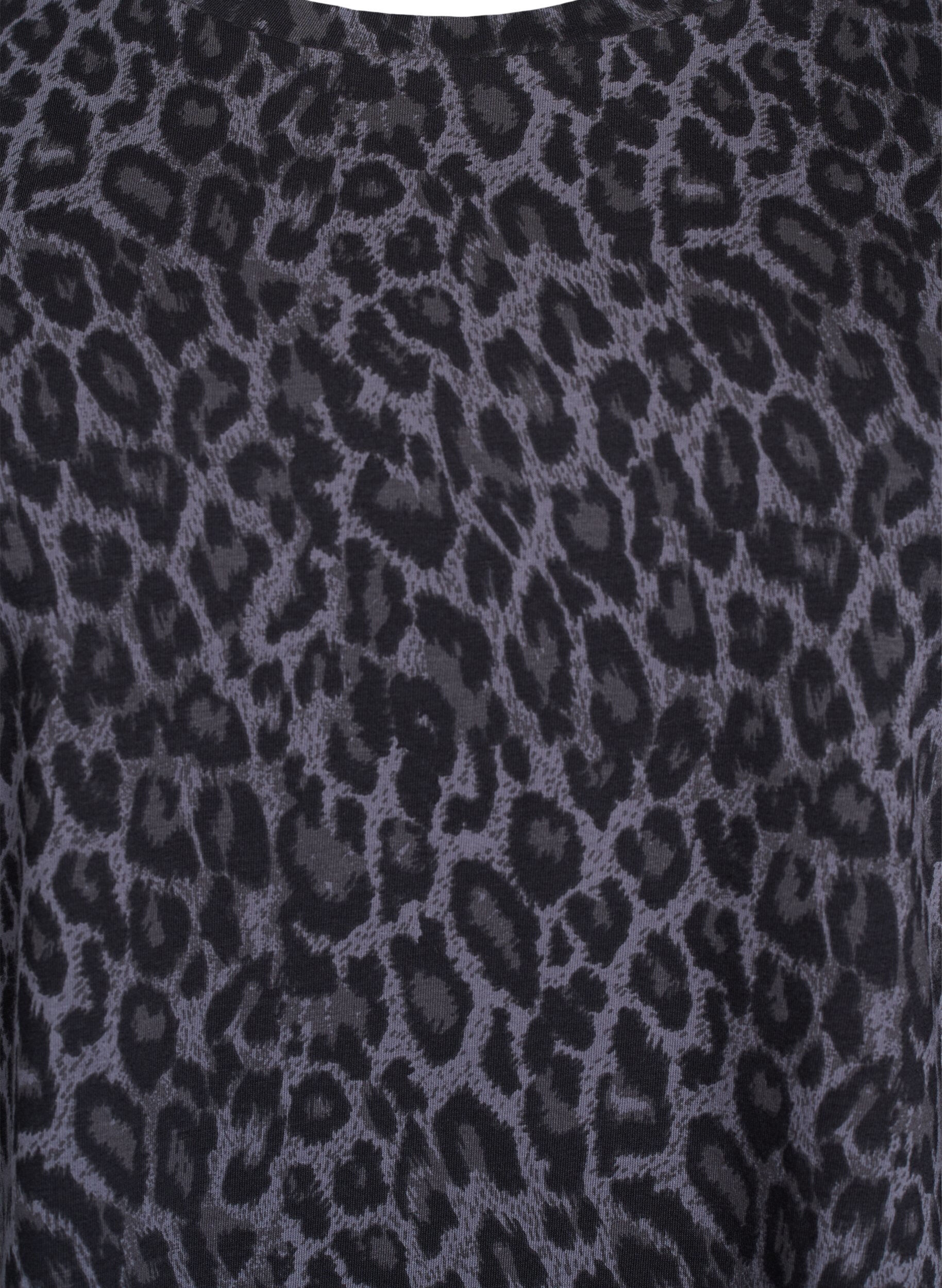 Zizzi T-shirt med rund hals och helt&auml;ckande tryck, Gr&aring;, Packshot image number 2