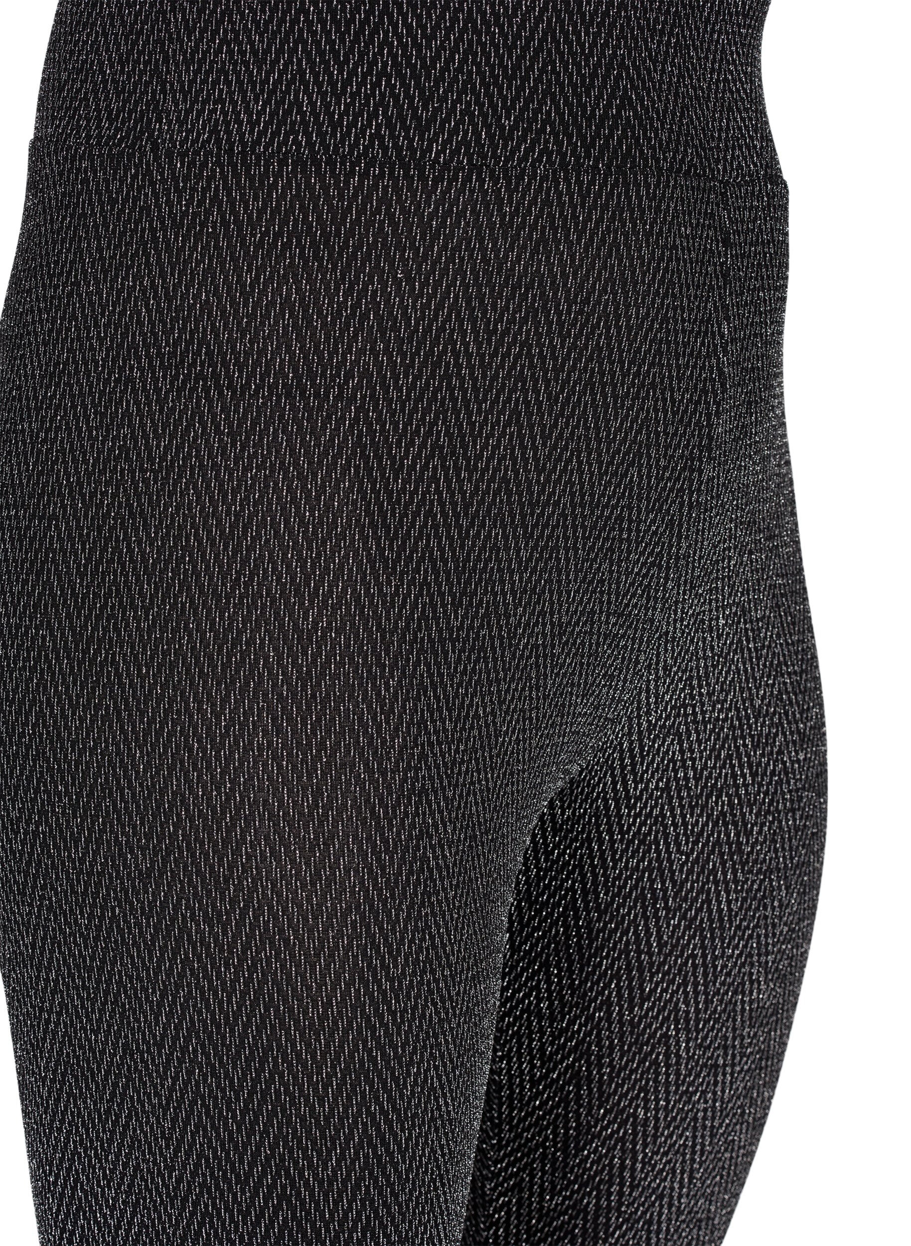 Zizzi Leggings med glitterm&ouml;nster, Silver ZigZagShimmer, Packshot image number 2