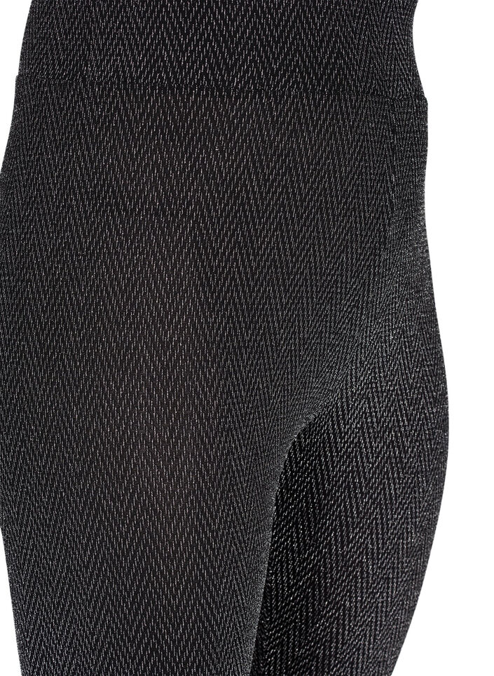 Leggings med glittermönster, Silver ZigZagShimmer, Packshot image number 2