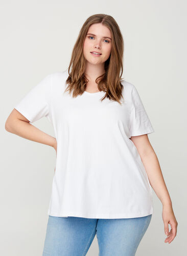 Basis t-shirt, Bright White, Model image number 0