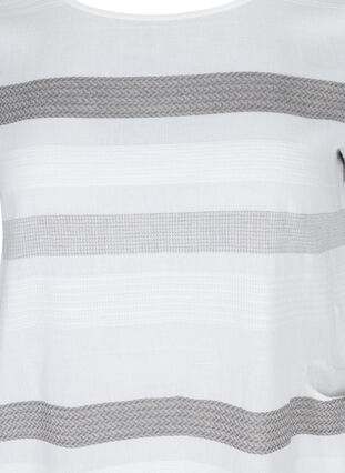 Randig klänning med korta ärmar, White Stripe, Packshot image number 2